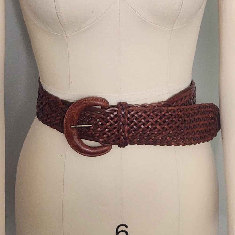 Vintage Leather Braided Belt  Bohemian, Cottagecore, Western, Equestrian Women M